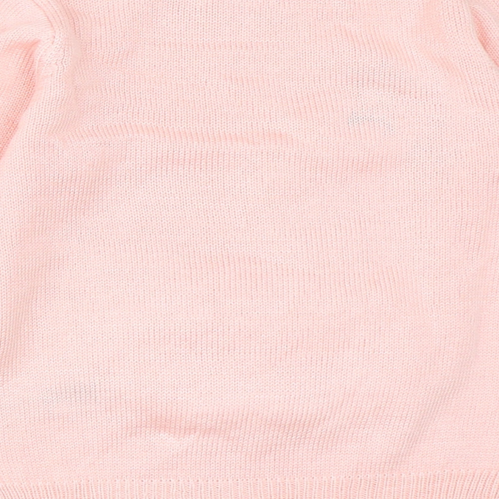 Nutmeg Girls Pink  Knit Pullover Jumper Size 5-6 Years  - swan