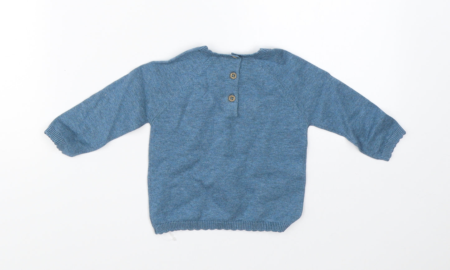 NEXT Girls Blue  Knit Pullover Jumper Size 3-6 Months