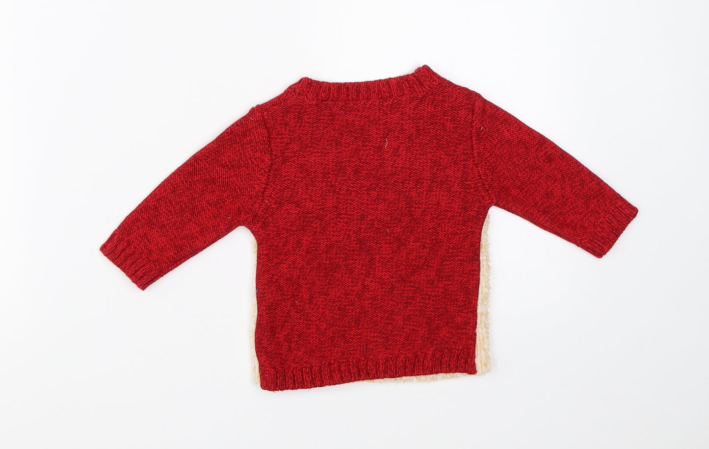 George Baby Red  Knit Pullover Jumper Size 0-3 Months  - christmas