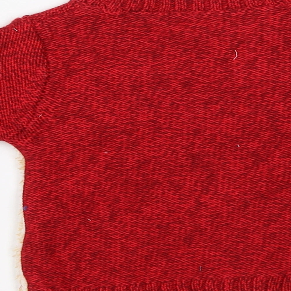 George Baby Red  Knit Pullover Jumper Size 0-3 Months  - christmas