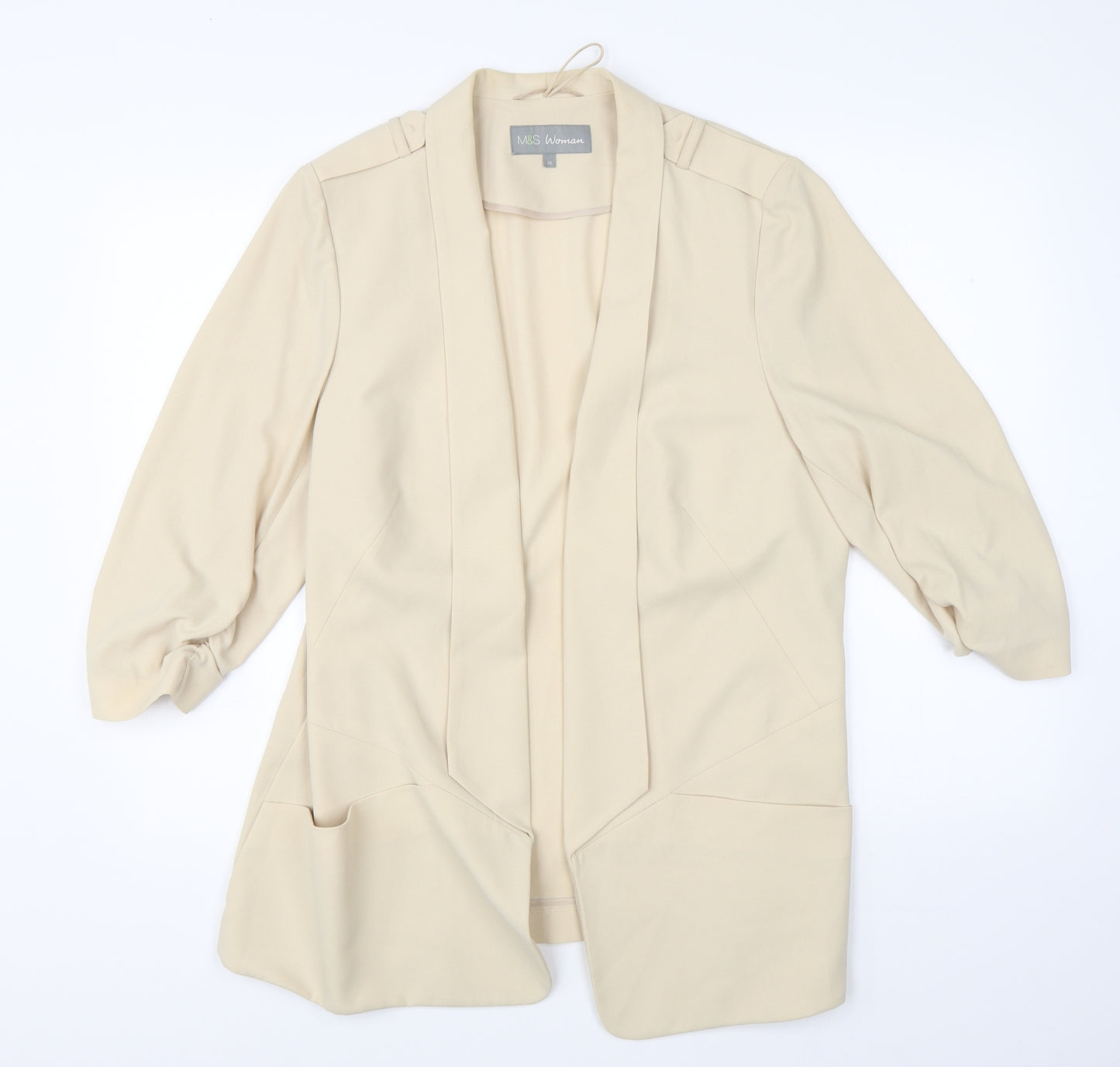 Marks & Spencer Womens Beige   Cardigan Jumper Size 18