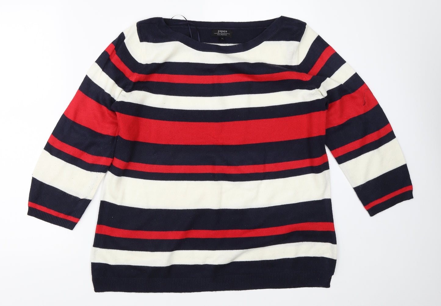 Papaya Womens Multicoloured Striped  Pullover Jumper Size 16