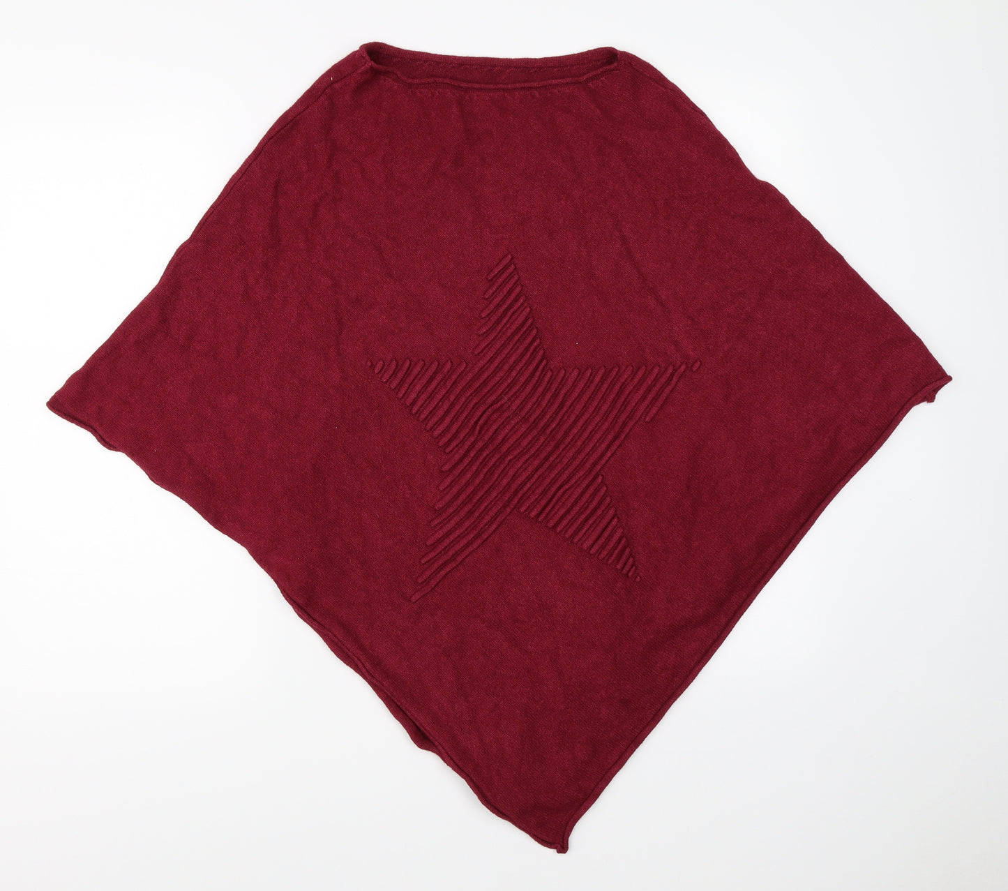 Preworn Girls Red   Jacket Poncho One Size