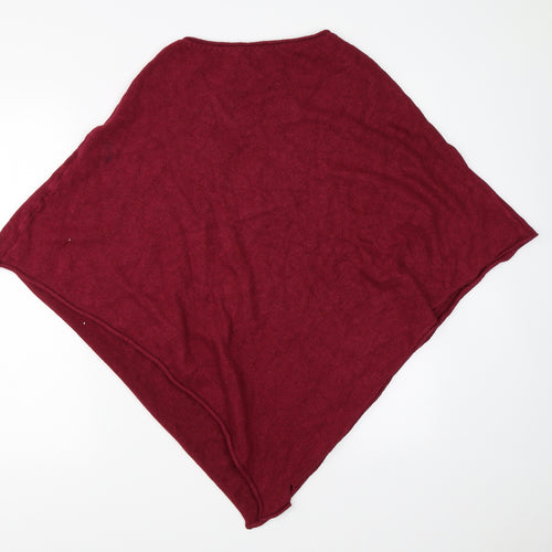 Preworn Girls Red   Jacket Poncho One Size