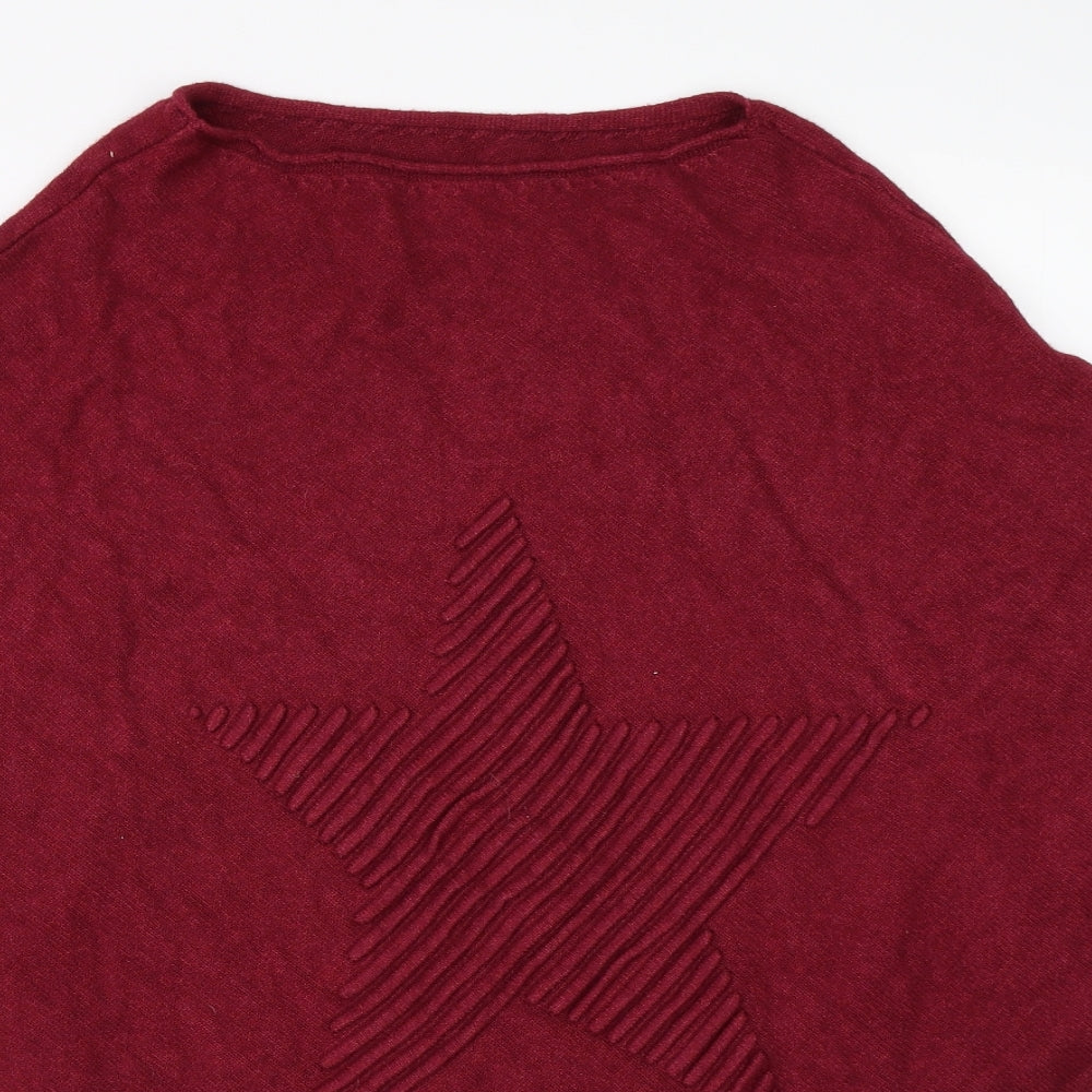 Preworn Girls Red   Jacket Poncho One Size