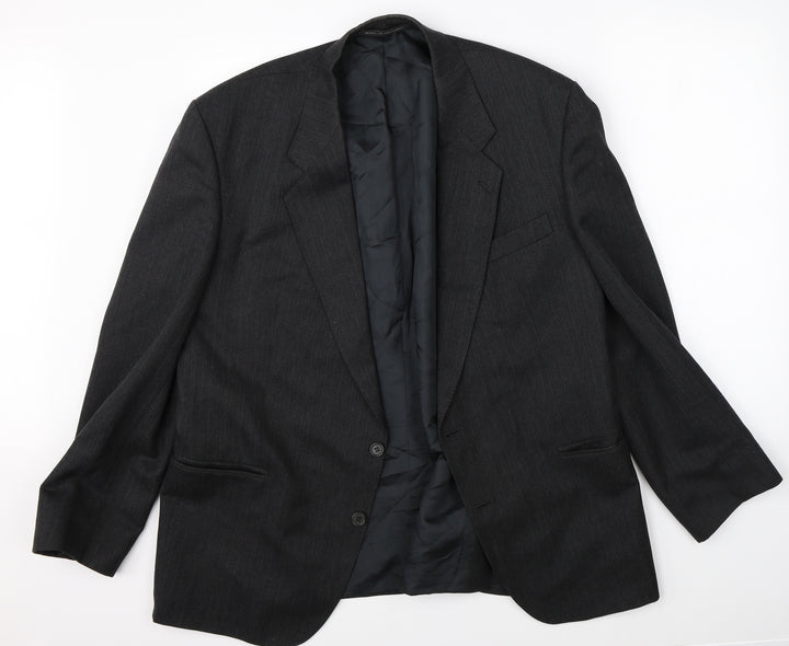 Preworn Mens Grey Striped Jacket Suit Jacket Size 46