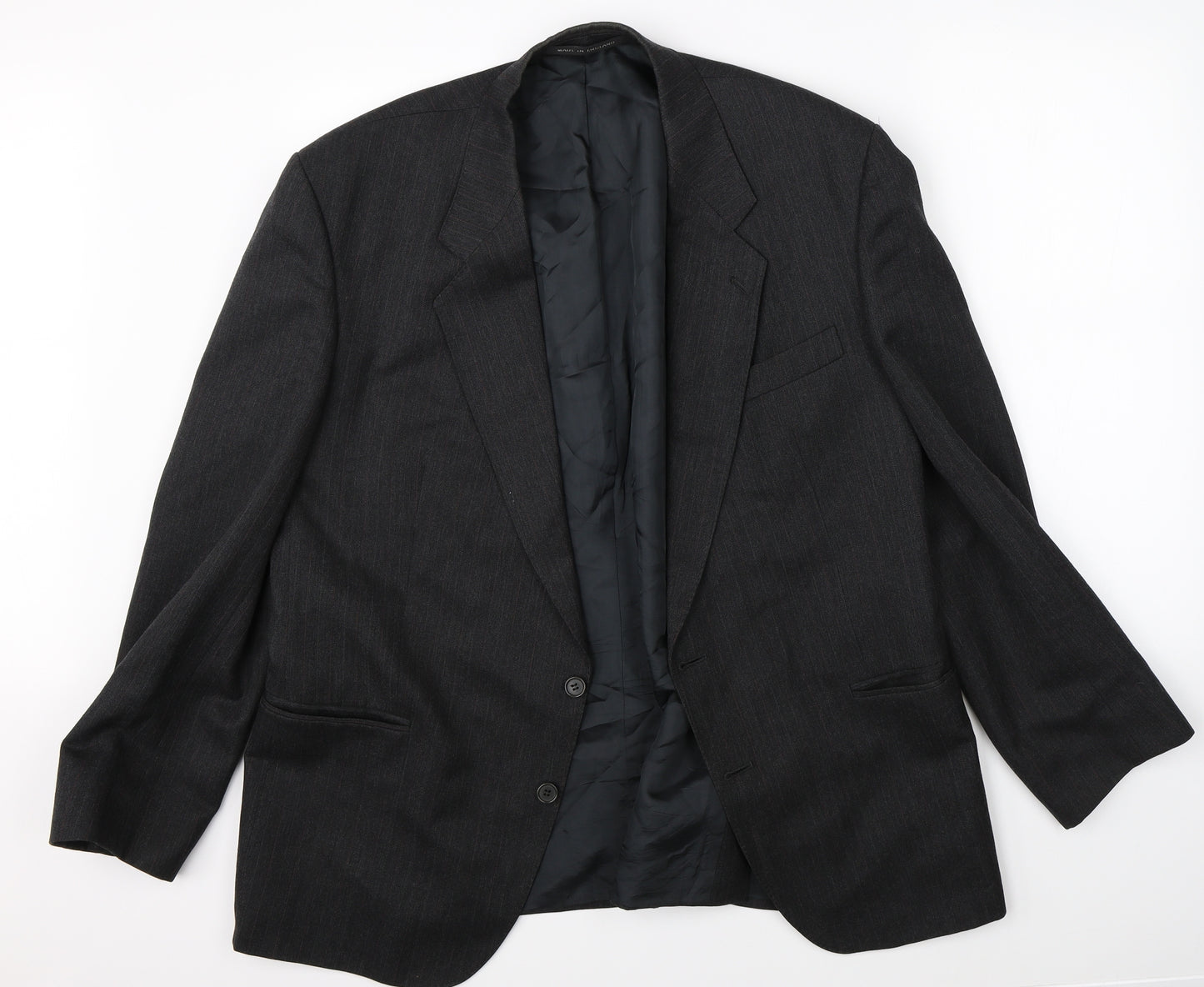 Preworn Mens Grey Striped  Jacket Suit Jacket Size 46