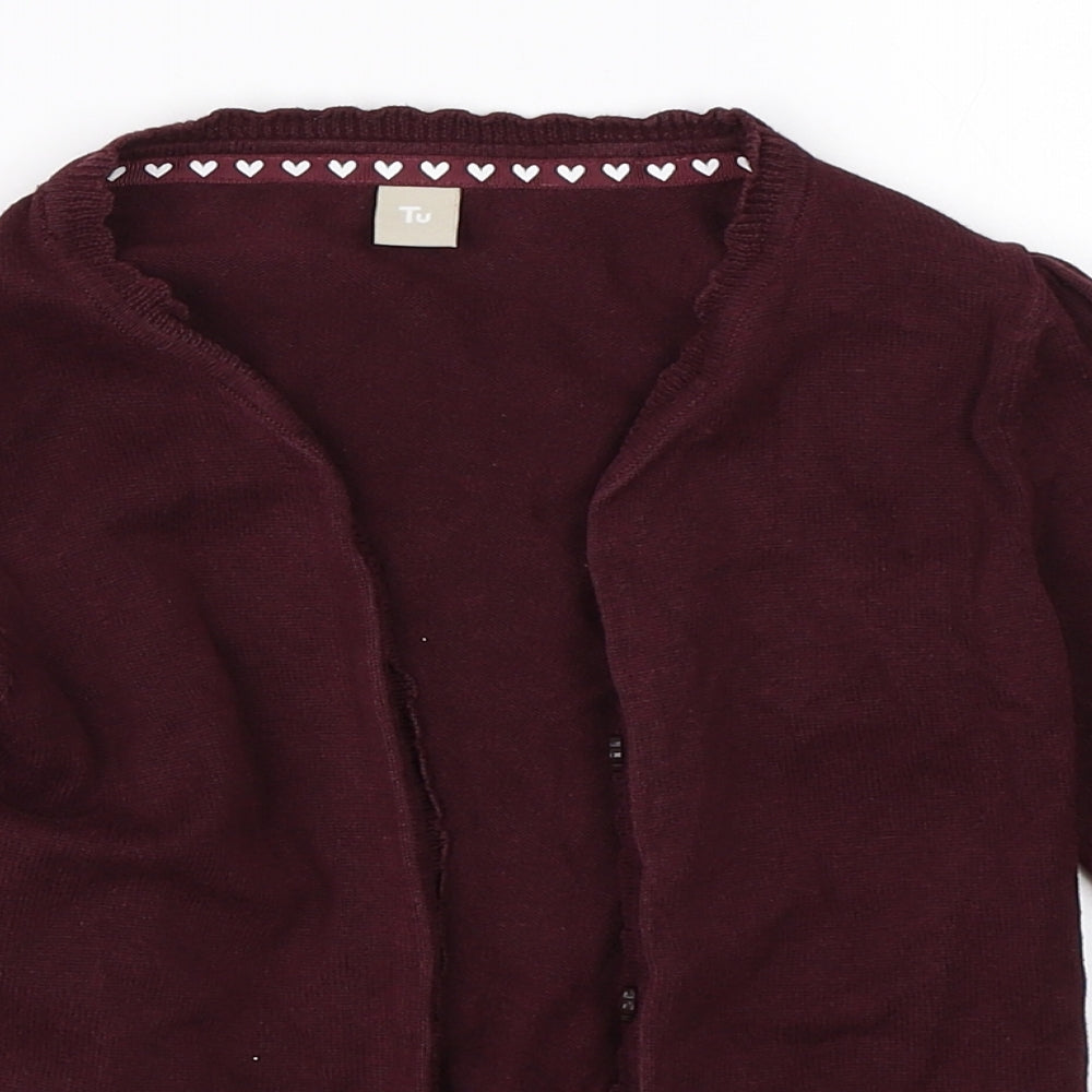 TU Girls Purple   Cardigan Jumper Size 6 Years