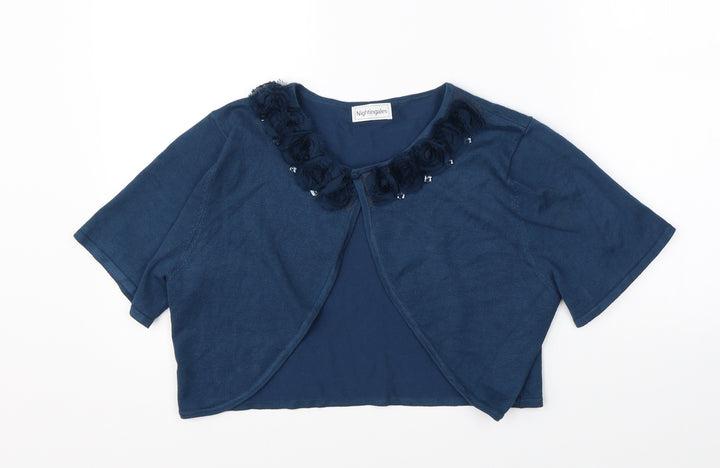 Nightingales Girls Blue Cardigan Jumper Size 14 Years