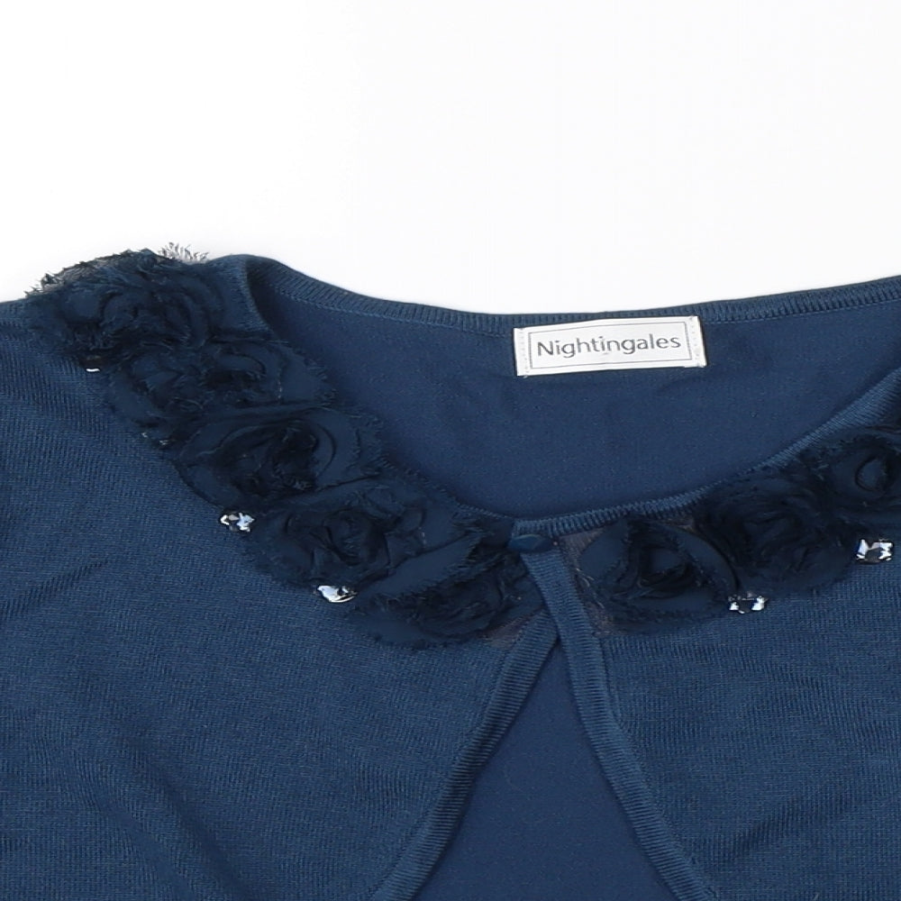 Nightingales Girls Blue   Cardigan Jumper Size 14 Years