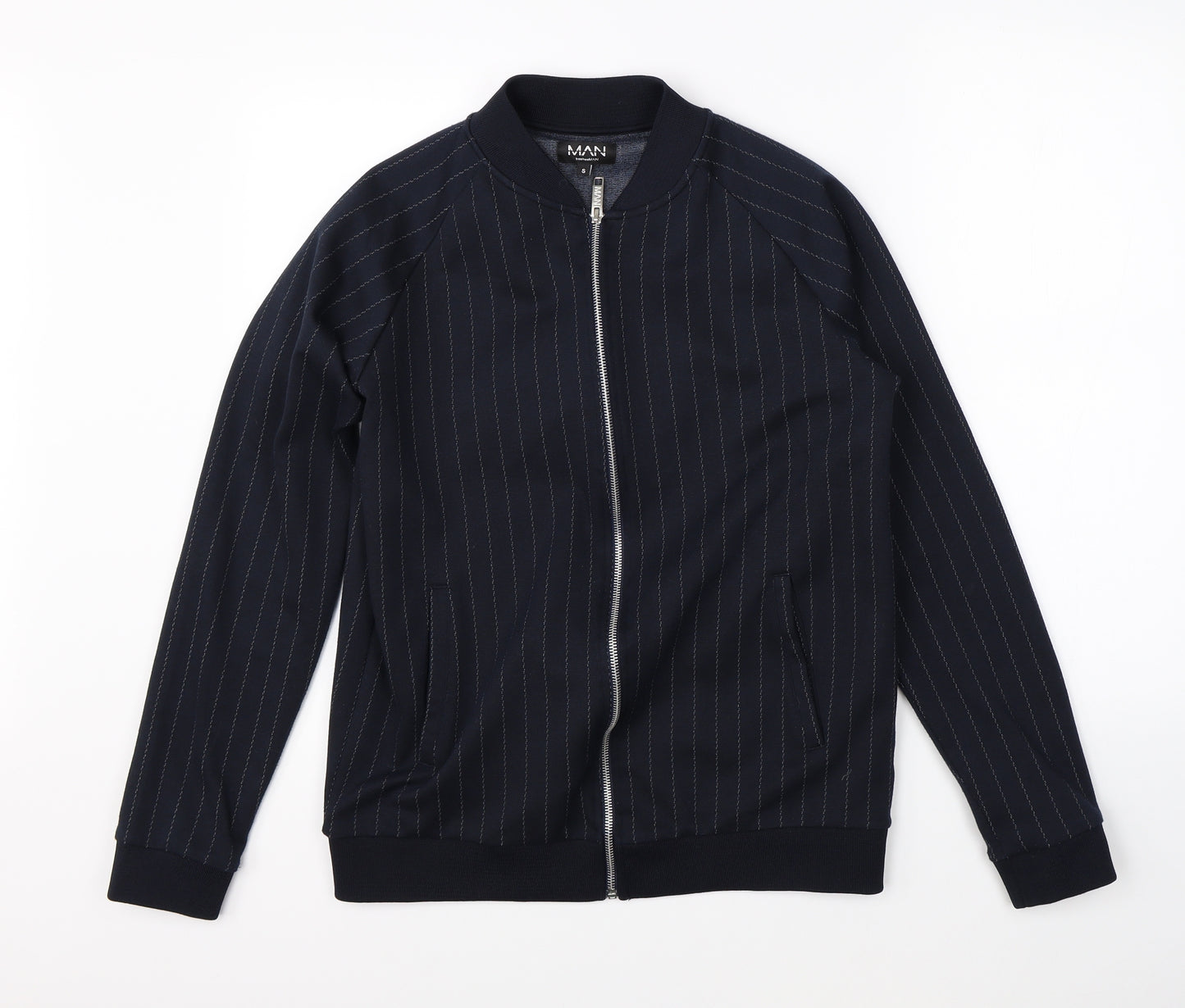 Boohoo Mens Blue Striped  Jacket  Size S