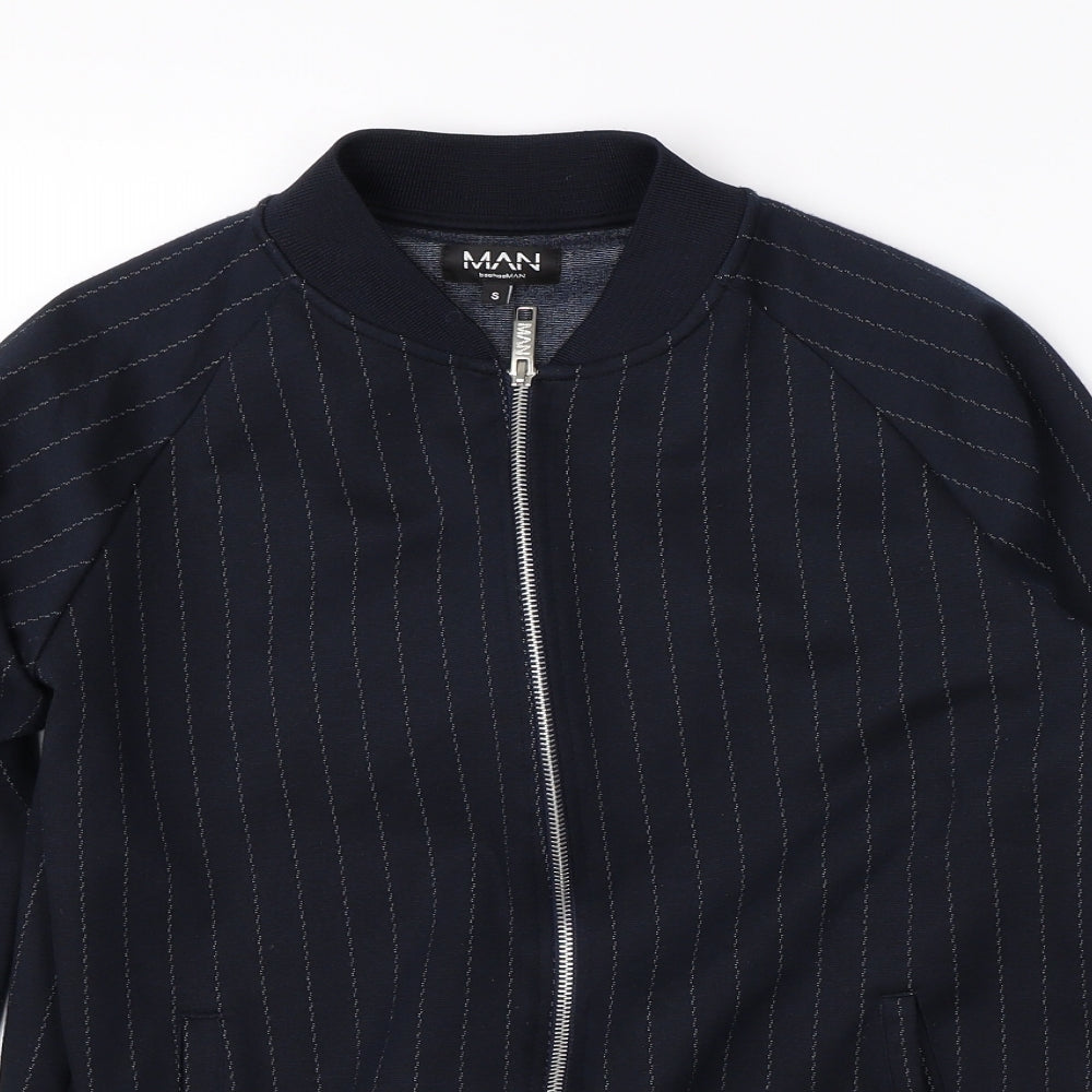 Boohoo Mens Blue Striped  Jacket  Size S