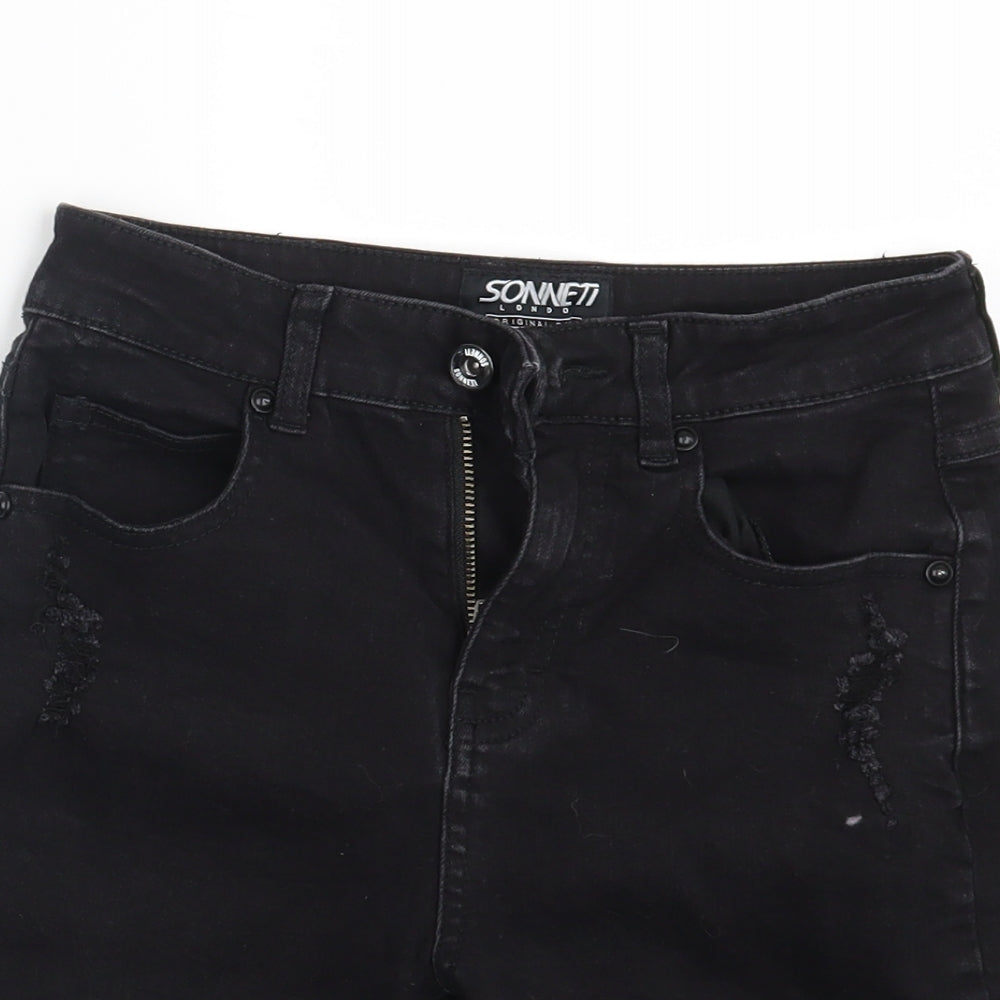 Sonetti Girls Black  Denim Chino Shorts Size 12-13 Years