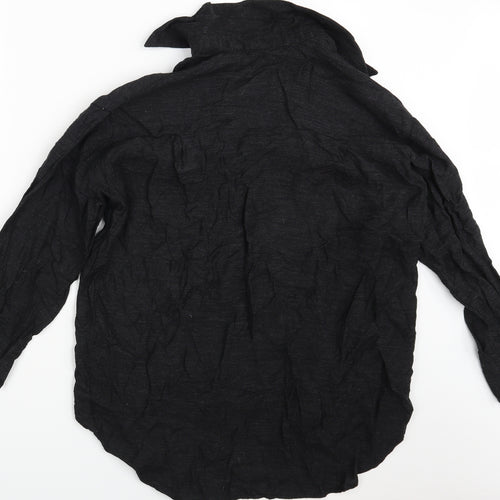 Never More Mens Black    Button-Up Size M