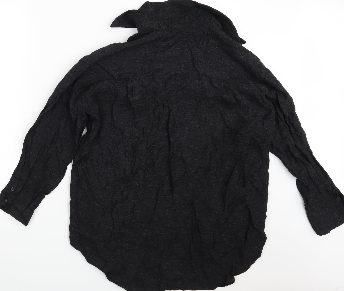 Never More Mens Black    Button-Up Size M