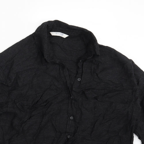 Never More Mens Black    Button-Up Size M
