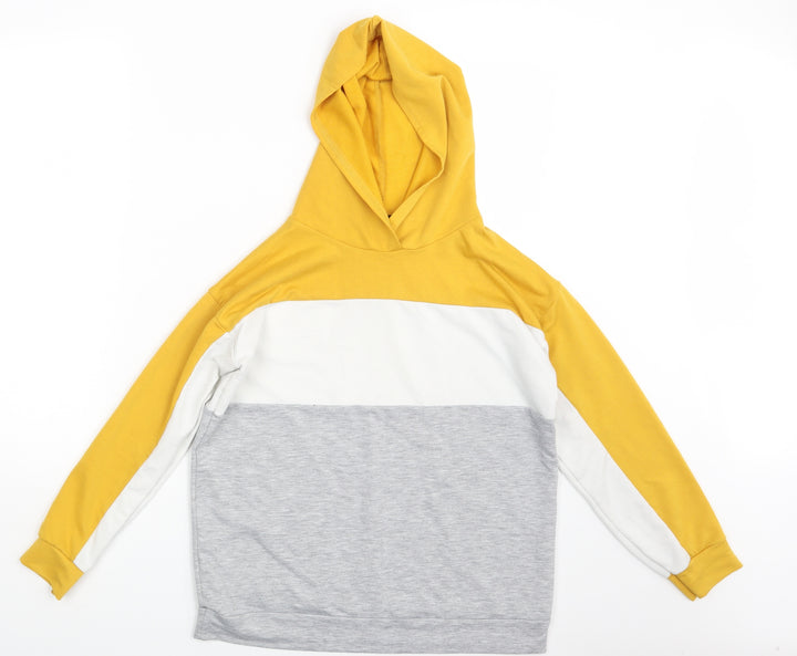 Select Womens Multicoloured Striped  Pullover Hoodie Size M