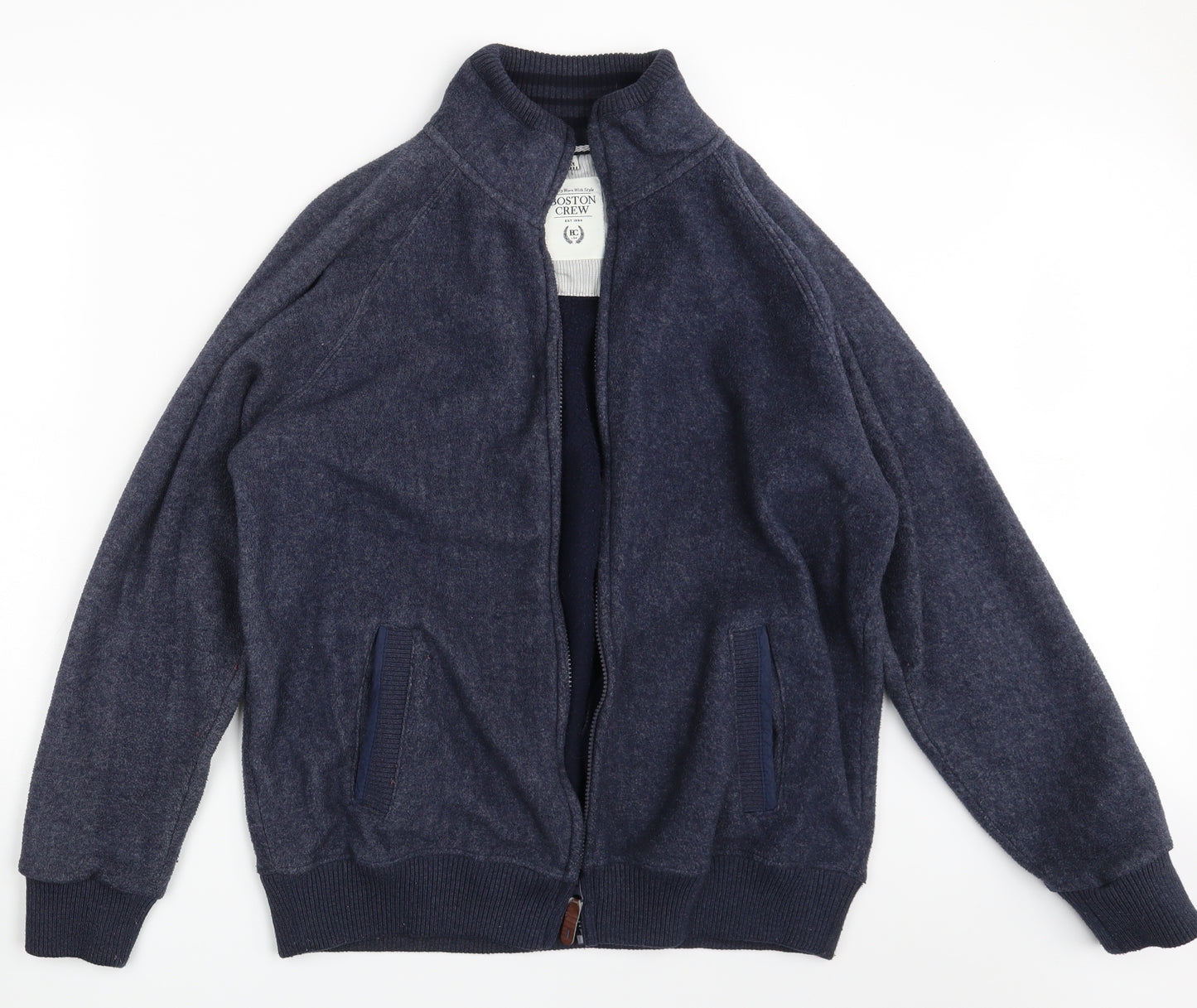 Boston Crew Mens Blue   Full Zip Jumper Size M