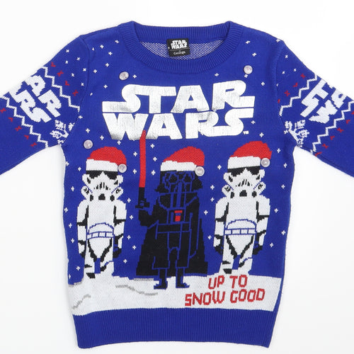 George Boys Blue   Pullover Jumper Size 4-5 Years  - STAR WARS