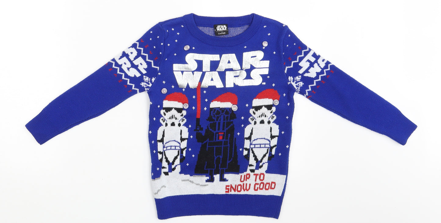 George Boys Blue   Pullover Jumper Size 4-5 Years  - STAR WARS