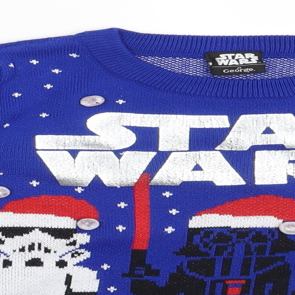 George Boys Blue   Pullover Jumper Size 4-5 Years  - STAR WARS