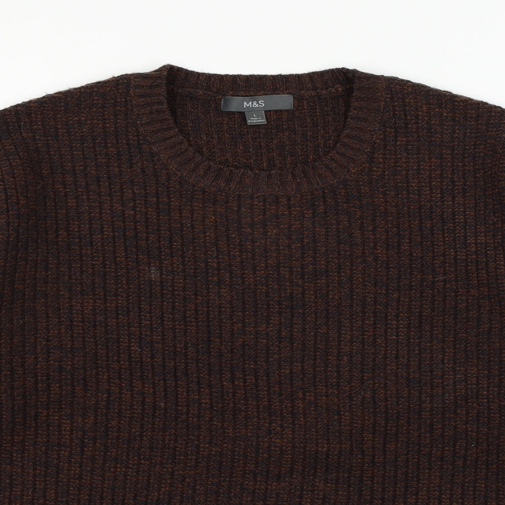 Marks and Spencer Mens Brown  Knit Pullover Jumper Size L
