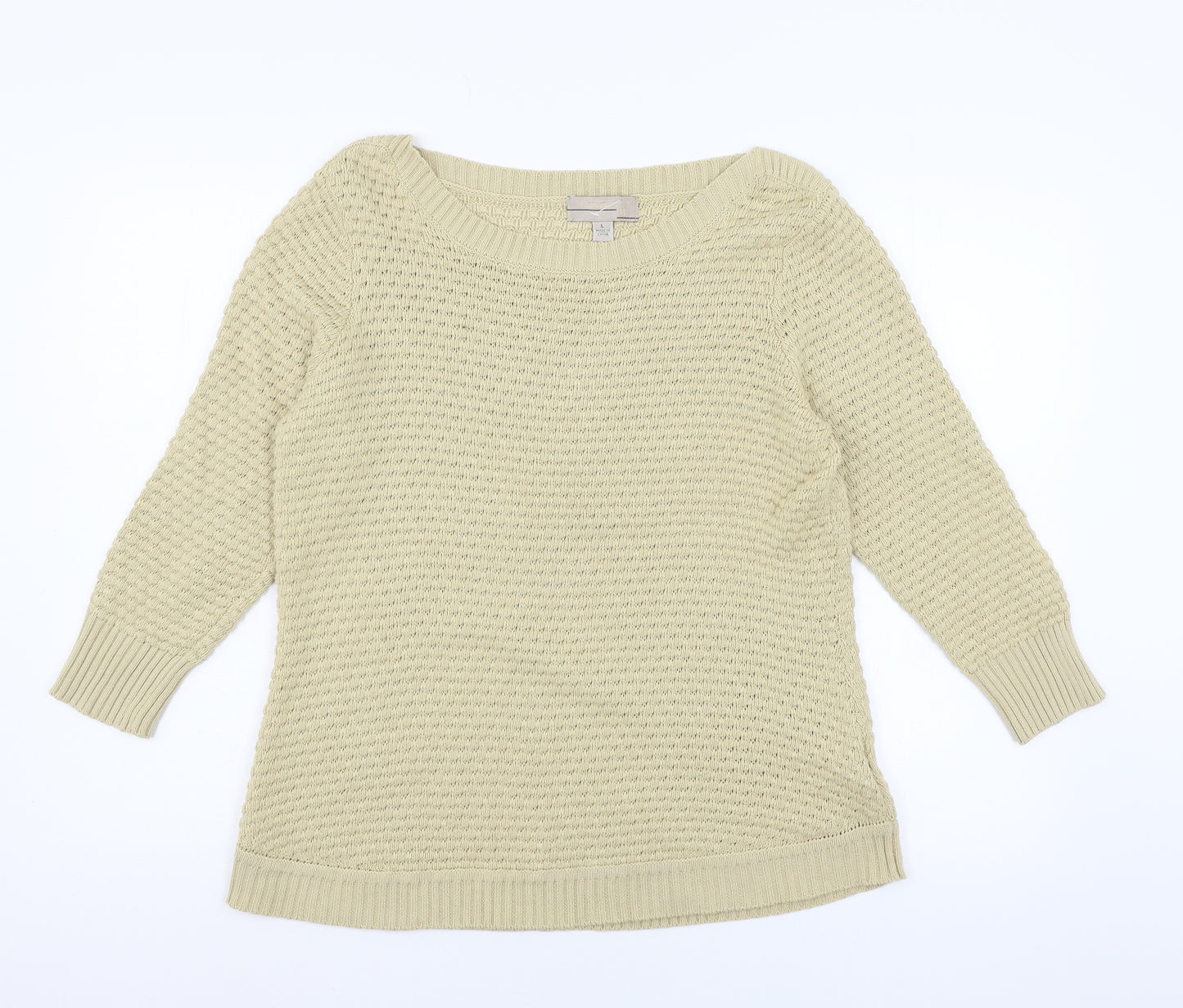 Cristina B Womens Beige  Knit Pullover Jumper Size L