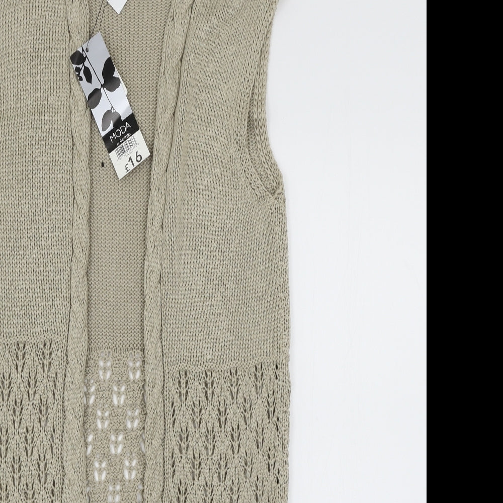 George Womens Beige  Knit Cardigan Jumper Size 14