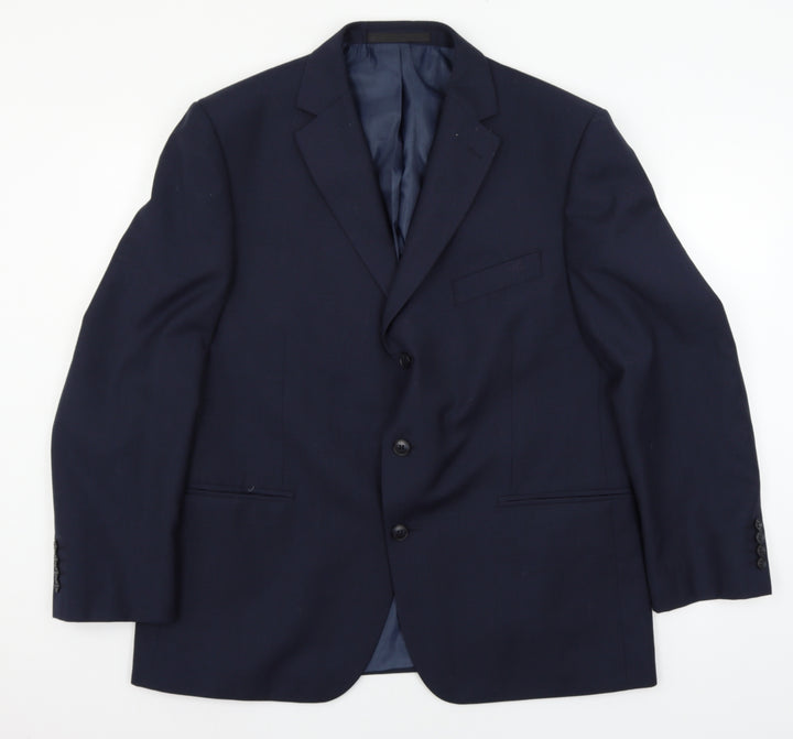 Marks and Spencer Mens Blue Striped Jacket Suit Jacket Size XL
