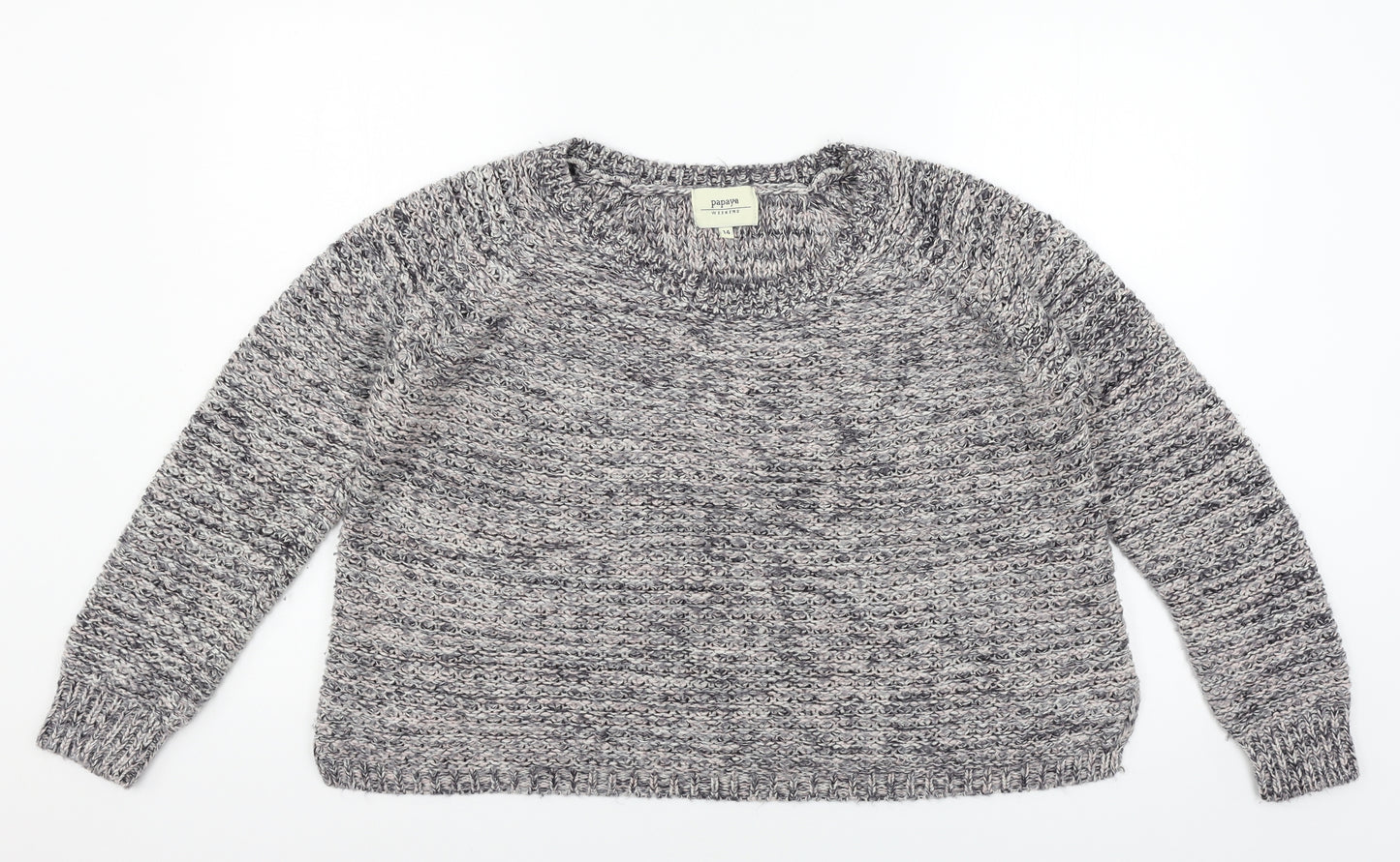 Papaya Womens Grey  Knit Pullover Jumper Size 14