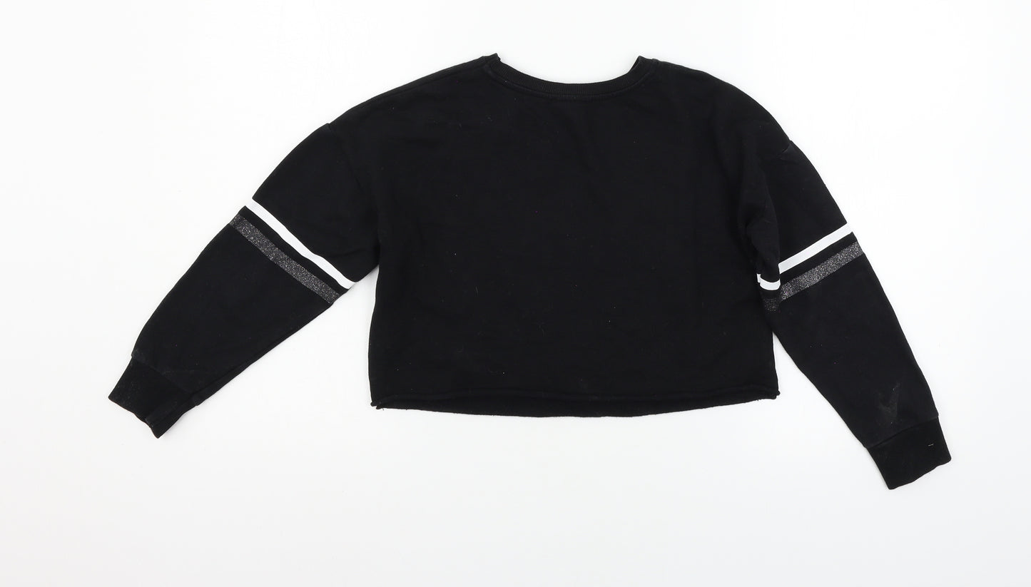 Primark Girls Black  Jersey Pullover Sweatshirt Size 9-10 Years  - New York