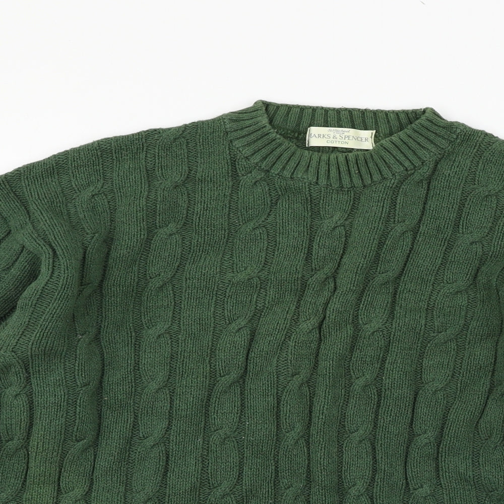 Marks and Spencer Mens Green  Knit Pullover Jumper Size M