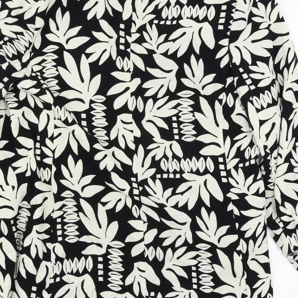 Marks and Spencer Womens Black Floral  Jacket Blazer Size 14