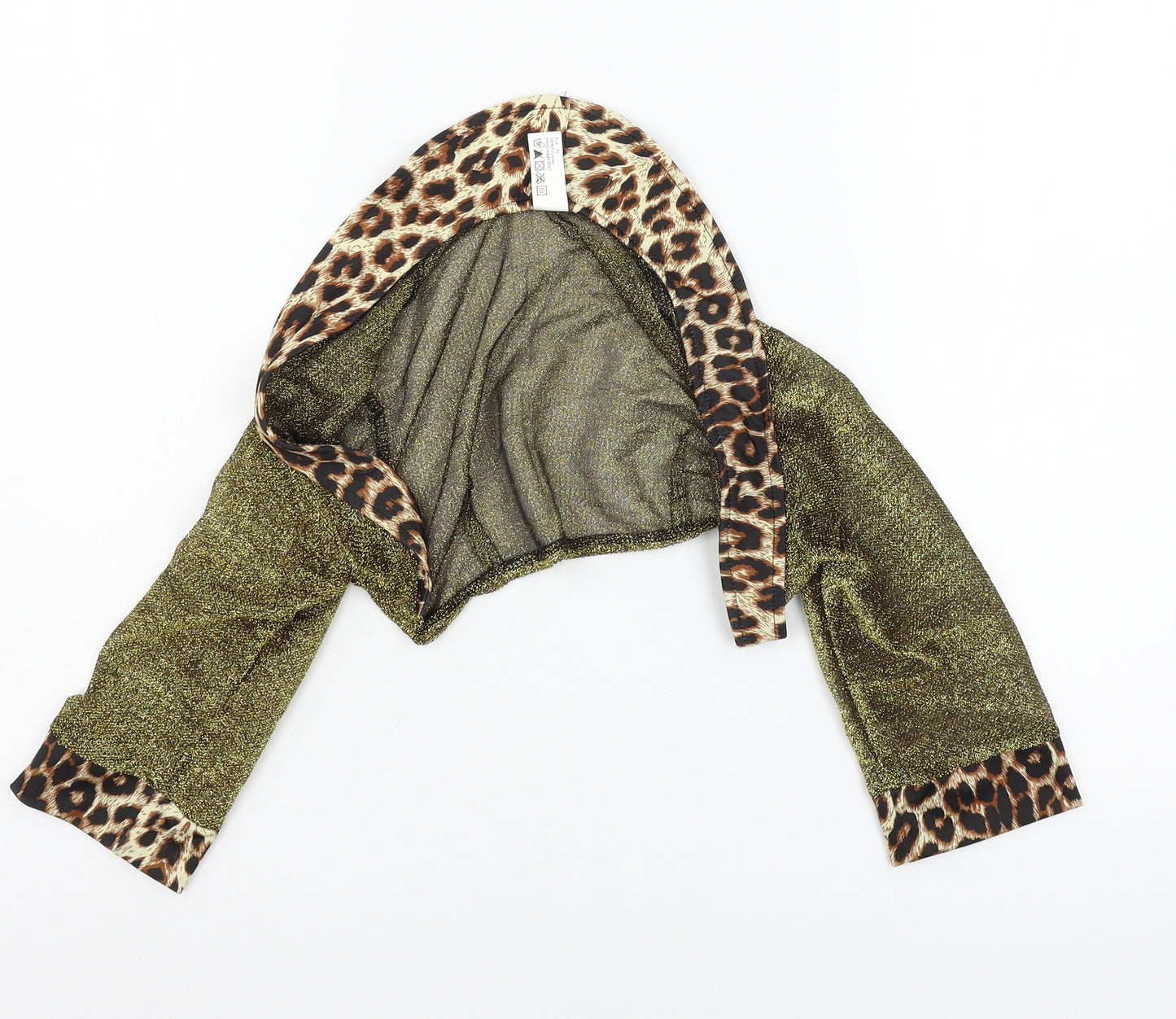 Fun Shack Girls Gold Animal Print Mesh Shrug Jumper Size XS