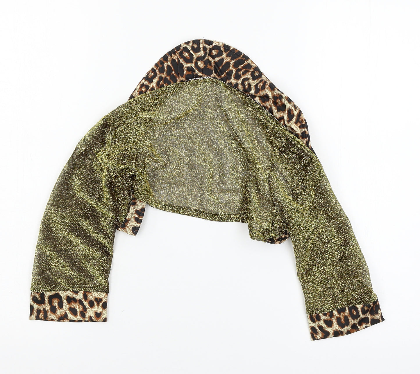 Fun Shack Girls Gold Animal Print Mesh Shrug Jumper Size XS