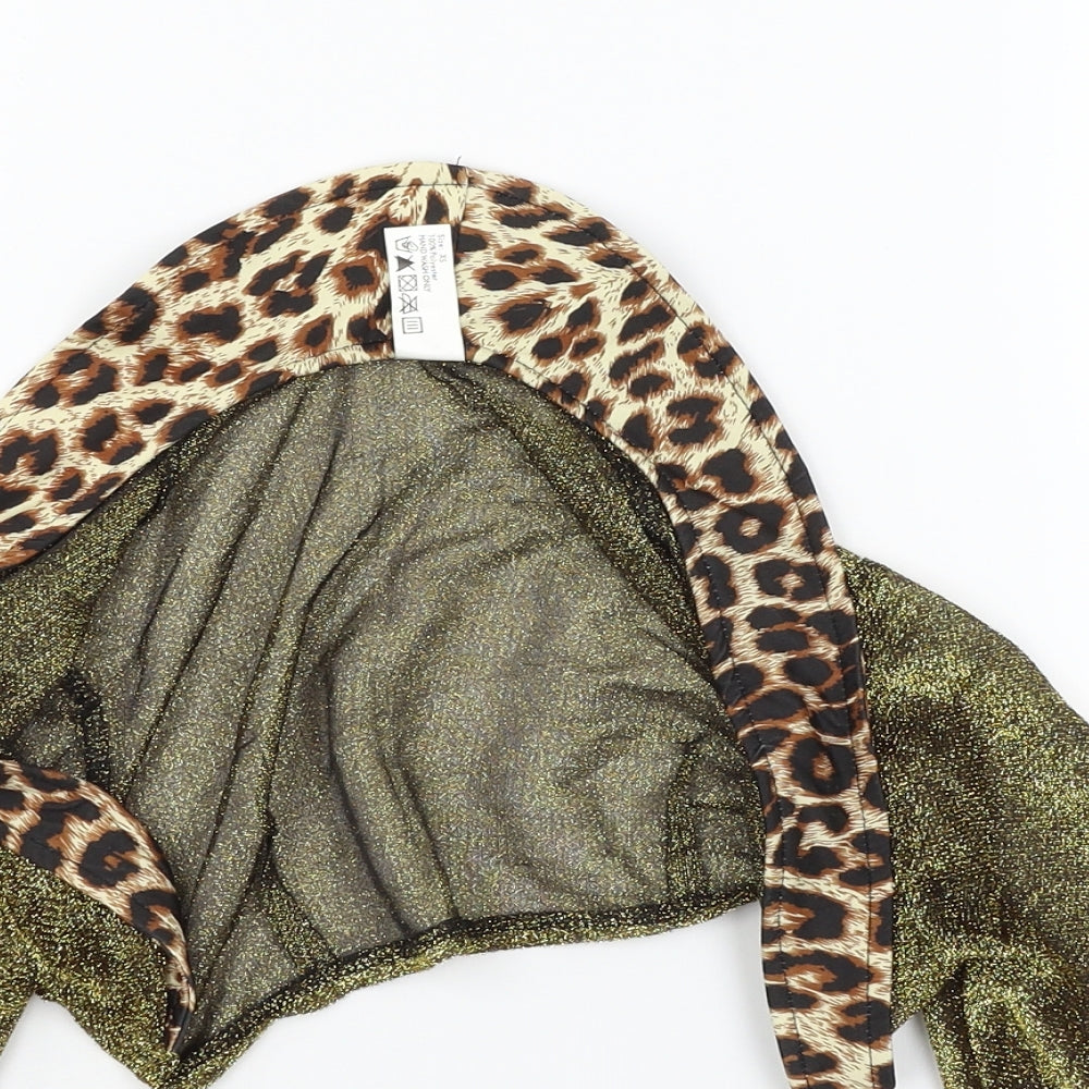 Fun Shack Girls Gold Animal Print Mesh Shrug Jumper Size XS