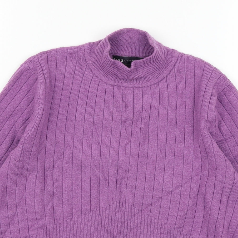 Marks and Spencer Womens Purple  Knit Pullover Jumper Size 14