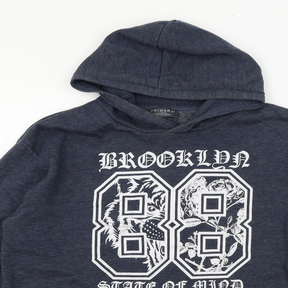 Primark Mens Blue  Jersey Pullover Hoodie Size L  - Brooklyn