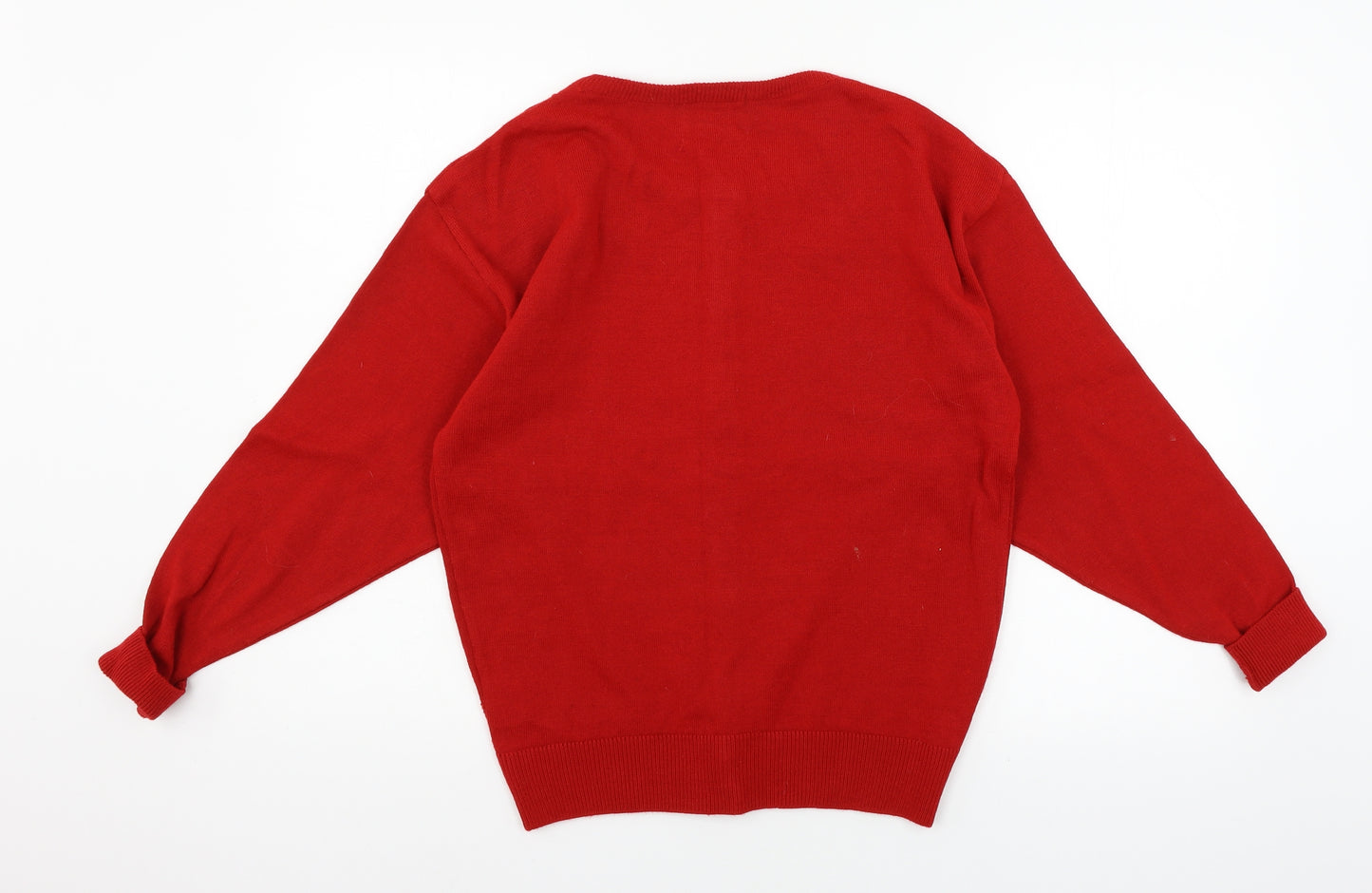 Vert Monde Womens Red  Knit Cardigan Jumper Size M