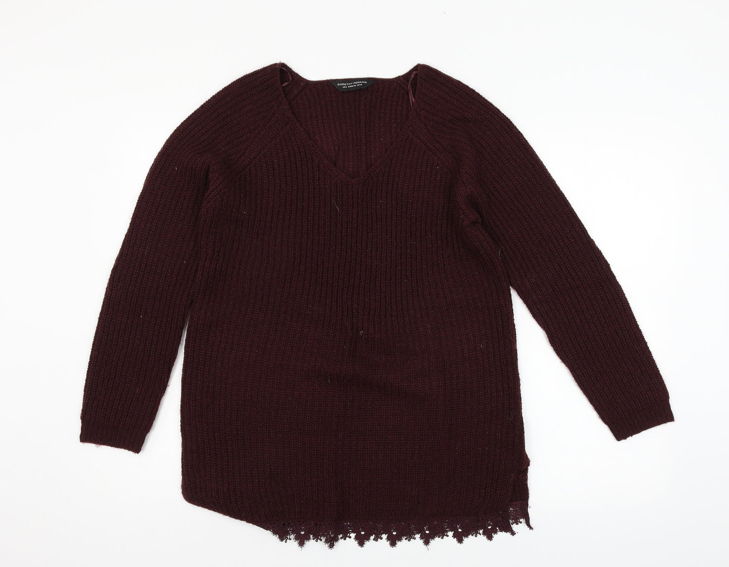 Dorothy Perkins Womens Purple  Knit Pullover Jumper Size 10