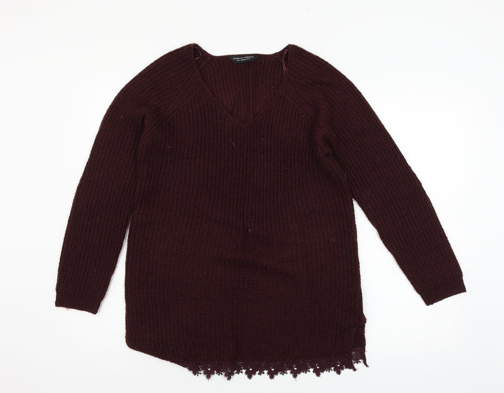 Dorothy Perkins Womens Purple  Knit Pullover Jumper Size 10