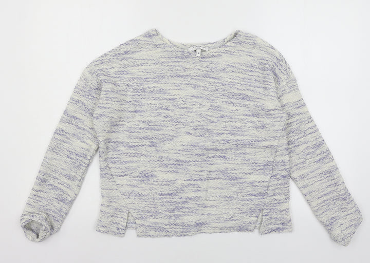 New Look Womens Blue Striped Knit Pullover Jumper Size M