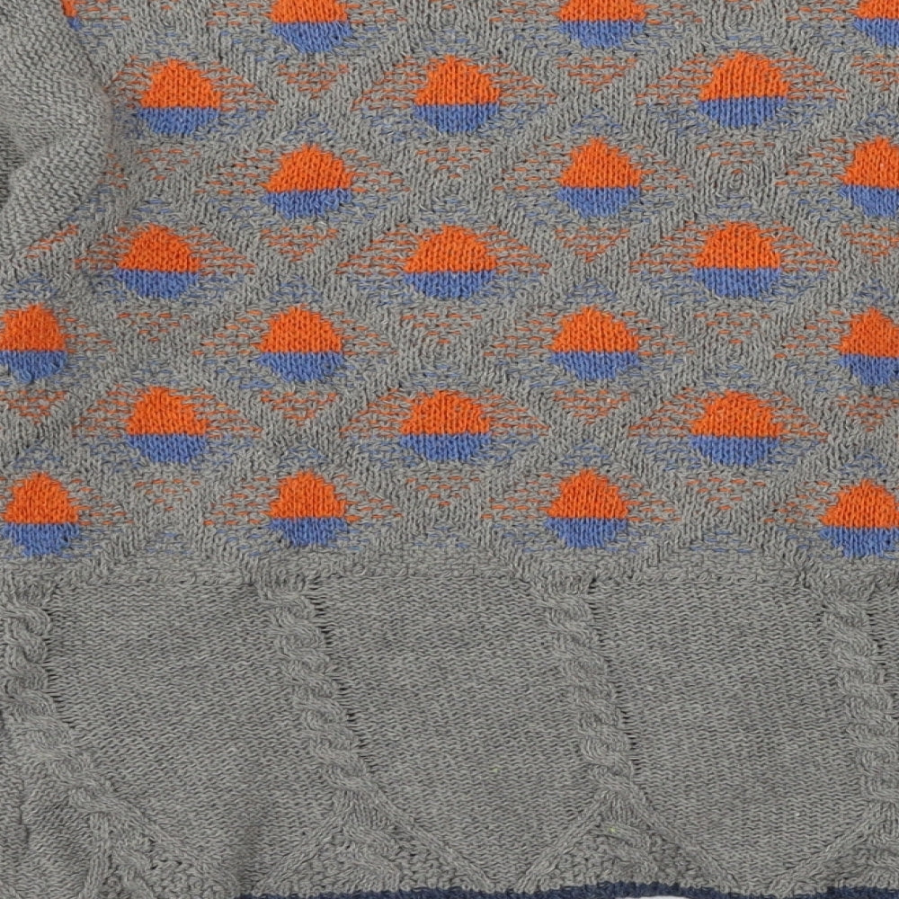 MissLook Womens Grey Geometric Knit Cardigan Jumper Size M