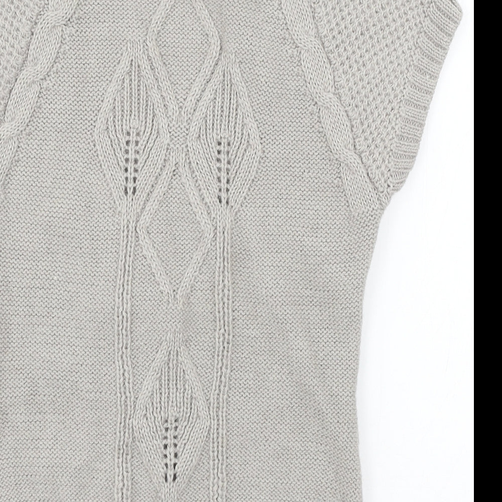 Fat Face Womens Grey  Knit Cardigan Jumper Size 10