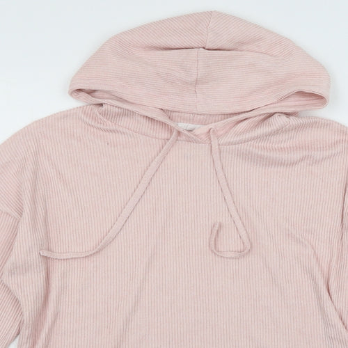 F&F Womens Pink  Jersey Pullover Hoodie Size M