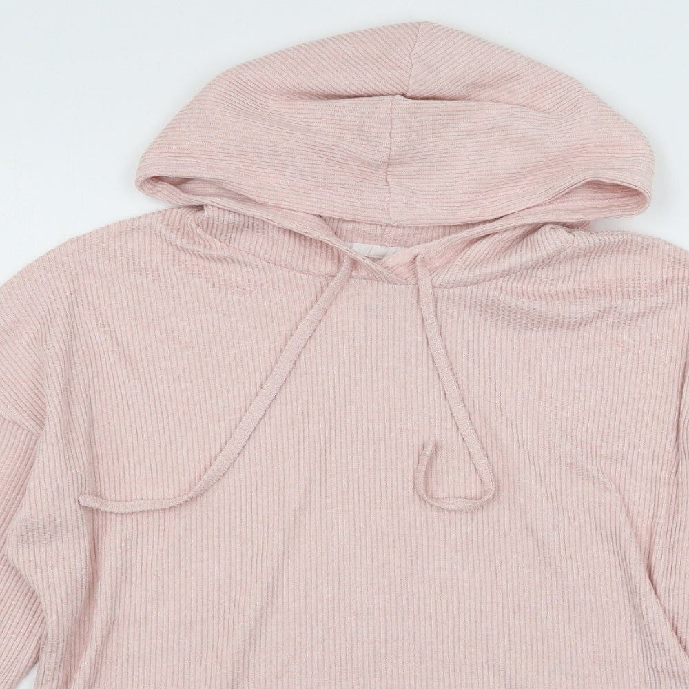 F&F Womens Pink  Jersey Pullover Hoodie Size M