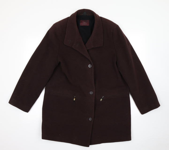 Elementary Womens Red   Overcoat Coat Size 14
