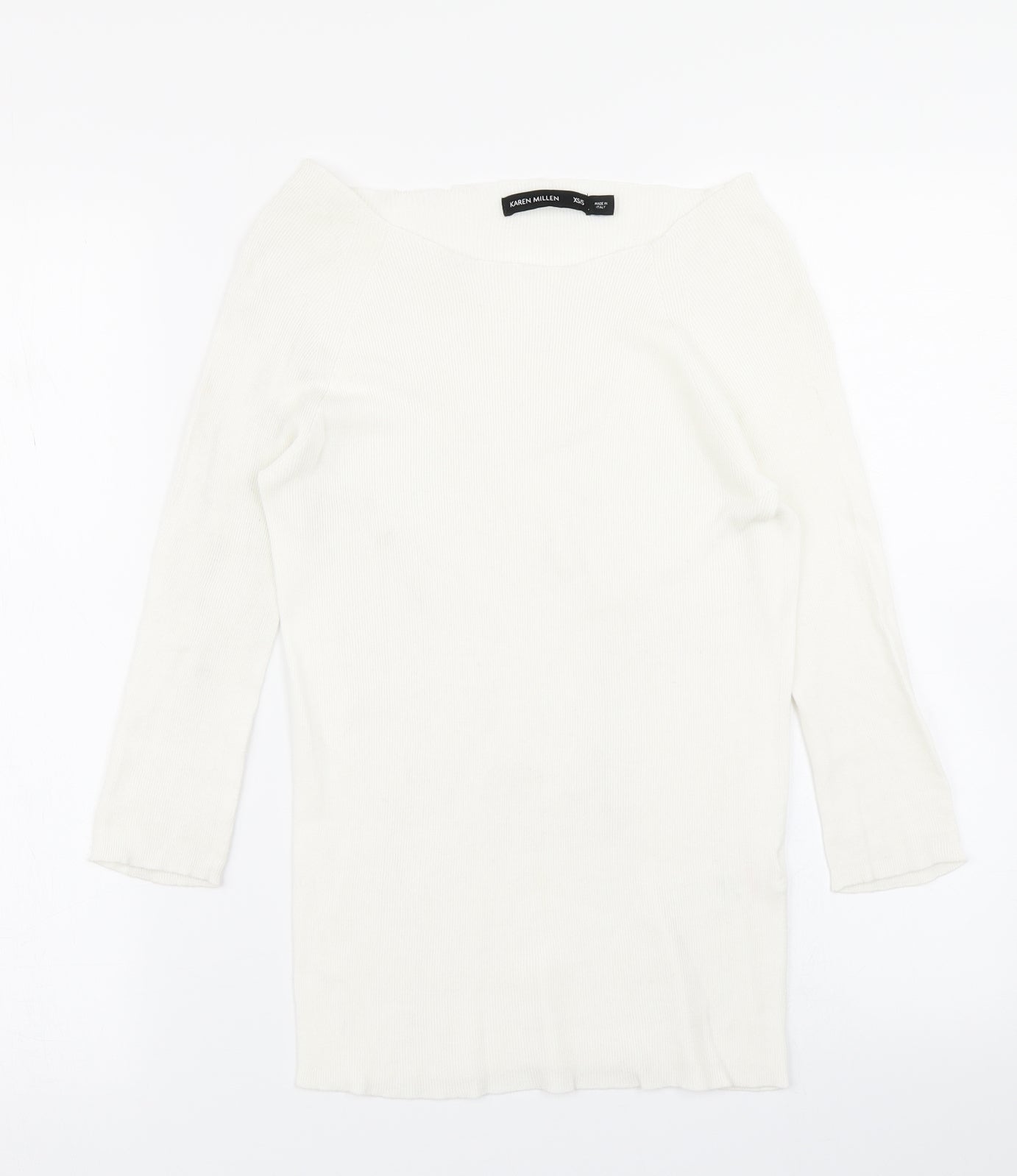 Karen Millen Womens White  Knit Pullover Jumper Size XS