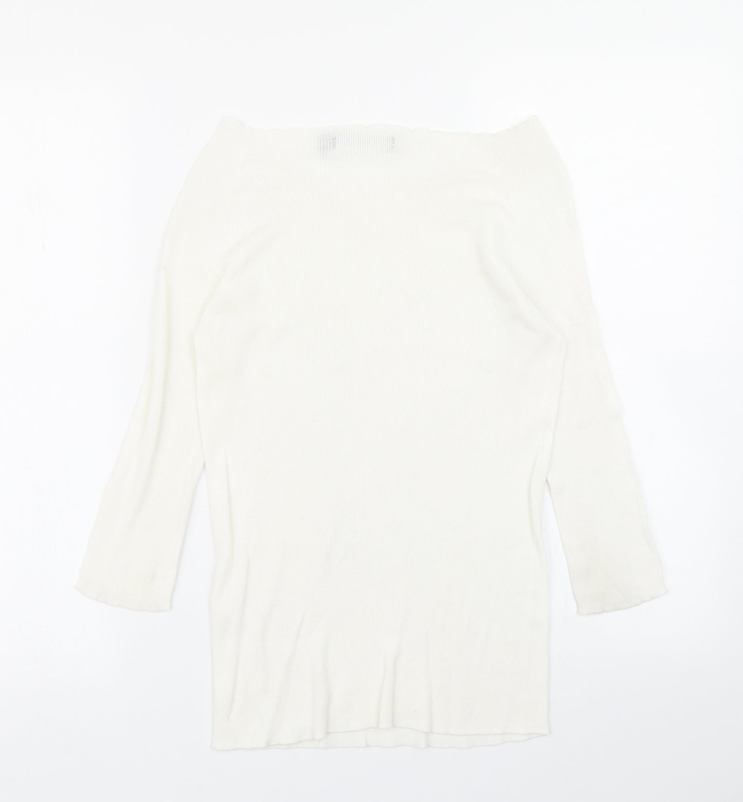 Karen Millen Womens White  Knit Pullover Jumper Size XS