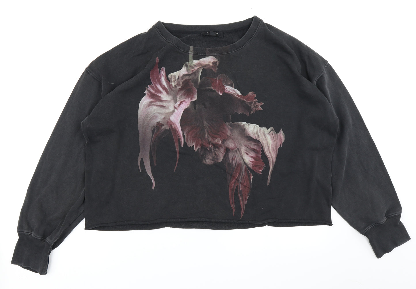 All Saints Womens Black   Pullover Sweatshirt Size S  - Cropped